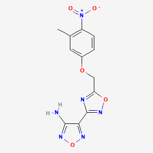 molecular formula C12H10N6O5 B4292054 4-{5-[(3-methyl-4-nitrophenoxy)methyl]-1,2,4-oxadiazol-3-yl}-1,2,5-oxadiazol-3-amine 