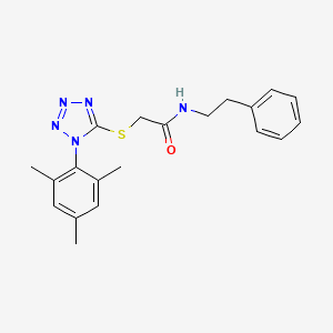 molecular formula C20H23N5OS B4292122 2-[(1-mesityl-1H-tetrazol-5-yl)thio]-N-(2-phenylethyl)acetamide 