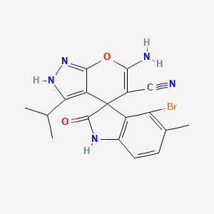 molecular formula C18H16BrN5O2 B4292150 6'-amino-4-bromo-3'-isopropyl-5-methyl-2-oxo-1,2-dihydro-1'H-spiro[indole-3,4'-pyrano[2,3-c]pyrazole]-5'-carbonitrile 