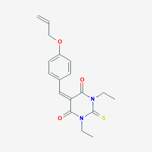 molecular formula C18H20N2O3S B429217 5-[4-(allyloxy)benzylidene]-1,3-diethyl-2-thioxodihydro-4,6(1H,5H)-pyrimidinedione 