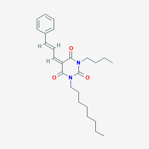molecular formula C25H34N2O3 B429219 1-butyl-3-octyl-5-(3-phenyl-2-propenylidene)-2,4,6(1H,3H,5H)-pyrimidinetrione 