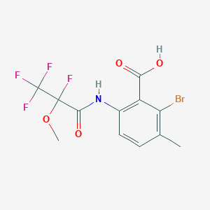 molecular formula C12H10BrF4NO4 B4292191 2-bromo-3-methyl-6-[(2,3,3,3-tetrafluoro-2-methoxypropanoyl)amino]benzoic acid 