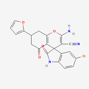 molecular formula C21H14BrN3O4 B4292196 2-amino-5'-bromo-7-(2-furyl)-2',5-dioxo-1',2',5,6,7,8-hexahydrospiro[chromene-4,3'-indole]-3-carbonitrile 