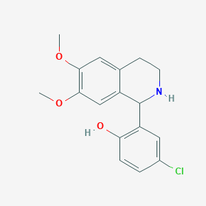 molecular formula C17H18ClNO3 B4292208 4-chloro-2-(6,7-dimethoxy-1,2,3,4-tetrahydroisoquinolin-1-yl)phenol 