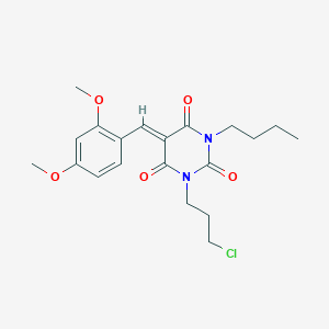 molecular formula C20H25ClN2O5 B429221 1-butyl-3-(3-chloropropyl)-5-(2,4-dimethoxybenzylidene)-2,4,6(1H,3H,5H)-pyrimidinetrione 