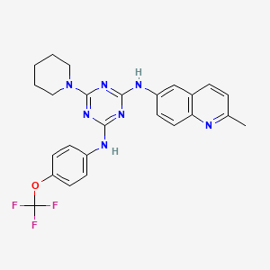 molecular formula C25H24F3N7O B4292221 N-(2-methylquinolin-6-yl)-6-piperidin-1-yl-N'-[4-(trifluoromethoxy)phenyl]-1,3,5-triazine-2,4-diamine 
