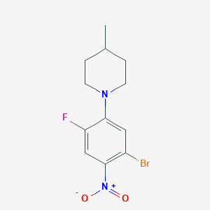 molecular formula C12H14BrFN2O2 B4292223 1-(5-bromo-2-fluoro-4-nitrophenyl)-4-methylpiperidine 