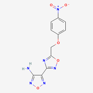 molecular formula C11H8N6O5 B4292233 4-{5-[(4-nitrophenoxy)methyl]-1,2,4-oxadiazol-3-yl}-1,2,5-oxadiazol-3-amine 