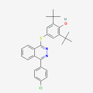 molecular formula C28H29ClN2OS B4292250 2,6-di-tert-butyl-4-{[4-(4-chlorophenyl)phthalazin-1-yl]thio}phenol 