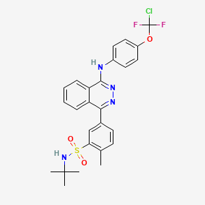 molecular formula C26H25ClF2N4O3S B4292252 N-(tert-butyl)-5-[4-({4-[chloro(difluoro)methoxy]phenyl}amino)phthalazin-1-yl]-2-methylbenzenesulfonamide 