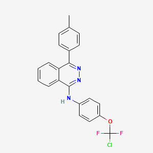 molecular formula C22H16ClF2N3O B4292256 N-{4-[chloro(difluoro)methoxy]phenyl}-4-(4-methylphenyl)phthalazin-1-amine 