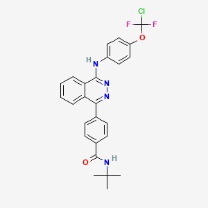 molecular formula C26H23ClF2N4O2 B4292258 N-(tert-butyl)-4-[4-({4-[chloro(difluoro)methoxy]phenyl}amino)phthalazin-1-yl]benzamide 