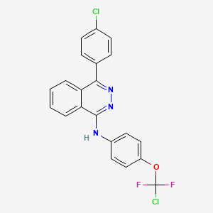 molecular formula C21H13Cl2F2N3O B4292264 N-{4-[chloro(difluoro)methoxy]phenyl}-4-(4-chlorophenyl)phthalazin-1-amine 