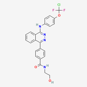 molecular formula C24H19ClF2N4O3 B4292288 4-[4-({4-[chloro(difluoro)methoxy]phenyl}amino)phthalazin-1-yl]-N-(2-hydroxyethyl)benzamide 