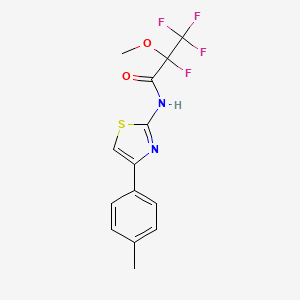 molecular formula C14H12F4N2O2S B4292297 2,3,3,3-tetrafluoro-2-methoxy-N-[4-(4-methylphenyl)-1,3-thiazol-2-yl]propanamide 