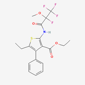molecular formula C19H19F4NO4S B4292301 ethyl 5-ethyl-4-phenyl-2-[(2,3,3,3-tetrafluoro-2-methoxypropanoyl)amino]thiophene-3-carboxylate 