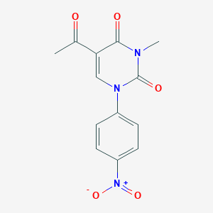 molecular formula C13H11N3O5 B429231 5-acetyl-1-{4-nitrophenyl}-3-methyl-2,4(1H,3H)-pyrimidinedione 