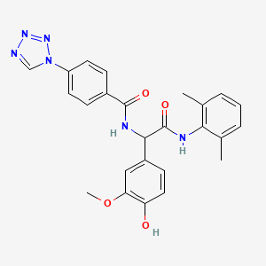 molecular formula C25H24N6O4 B4292328 N-[2-[(2,6-dimethylphenyl)amino]-1-(4-hydroxy-3-methoxyphenyl)-2-oxoethyl]-4-(1H-tetrazol-1-yl)benzamide CAS No. 5786-98-1