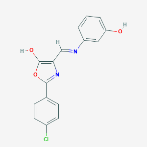 molecular formula C16H11ClN2O3 B429233 2-(4-chlorophenyl)-4-[(3-hydroxyanilino)methylene]-1,3-oxazol-5(4H)-one 