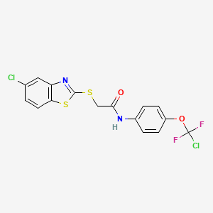 molecular formula C16H10Cl2F2N2O2S2 B4292334 2-[(5-chloro-1,3-benzothiazol-2-yl)thio]-N-{4-[chloro(difluoro)methoxy]phenyl}acetamide 