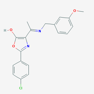 molecular formula C19H17ClN2O3 B429236 2-(4-chlorophenyl)-4-{1-[(3-methoxybenzyl)amino]ethylidene}-1,3-oxazol-5(4H)-one 