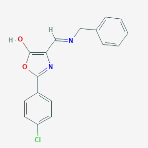molecular formula C17H13ClN2O2 B429237 4-[(benzylamino)methylene]-2-(4-chlorophenyl)-1,3-oxazol-5(4H)-one 