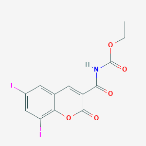 molecular formula C13H9I2NO5 B429240 (6,8-Diiodo-2-oxo-2h-chromene-3-carbonyl)-carbamic acid ethyl ester CAS No. 353281-19-3