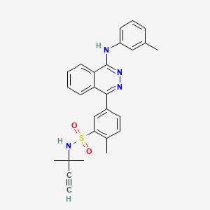molecular formula C27H26N4O2S B4292404 N-(1,1-dimethylprop-2-yn-1-yl)-2-methyl-5-{4-[(3-methylphenyl)amino]phthalazin-1-yl}benzenesulfonamide 