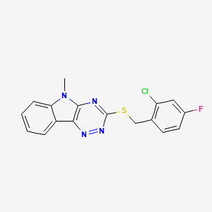 molecular formula C17H12ClFN4S B4292414 3-[(2-chloro-4-fluorobenzyl)thio]-5-methyl-5H-[1,2,4]triazino[5,6-b]indole 