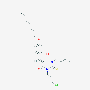 molecular formula C26H37ClN2O3S B429242 1-butyl-3-(3-chloropropyl)-5-[4-(octyloxy)benzylidene]-2-thioxodihydro-4,6(1H,5H)-pyrimidinedione 