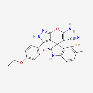 molecular formula C23H18BrN5O3 B4292461 6'-amino-4-bromo-3'-(4-ethoxyphenyl)-5-methyl-2-oxo-1,2-dihydro-1'H-spiro[indole-3,4'-pyrano[2,3-c]pyrazole]-5'-carbonitrile 