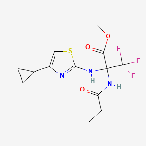 molecular formula C13H16F3N3O3S B4292469 methyl N-(4-cyclopropyl-1,3-thiazol-2-yl)-3,3,3-trifluoro-2-(propionylamino)alaninate 