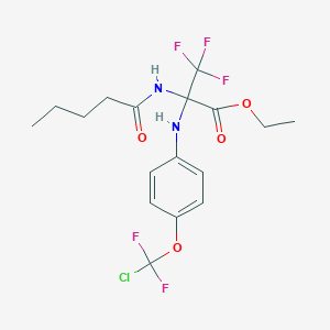 molecular formula C17H20ClF5N2O4 B4292479 ethyl 2-({4-[chloro(difluoro)methoxy]phenyl}amino)-3,3,3-trifluoro-N-pentanoylalaninate 