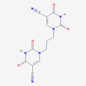 molecular formula C13H10N6O4 B429248 1-[3-(5-cyano-2,4-dioxo-3,4-dihydro-1(2H)-pyrimidinyl)propyl]-2,4-dioxo-1,2,3,4-tetrahydro-5-pyrimidinecarbonitrile 