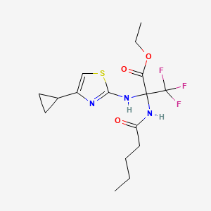 molecular formula C16H22F3N3O3S B4292484 ethyl N-(4-cyclopropyl-1,3-thiazol-2-yl)-3,3,3-trifluoro-2-(pentanoylamino)alaninate 