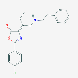 molecular formula C21H21ClN2O2 B429249 2-(4-chlorophenyl)-4-(1-{[(2-phenylethyl)amino]methyl}propylidene)-1,3-oxazol-5(4H)-one 