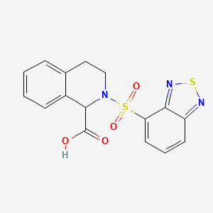 molecular formula C16H13N3O4S2 B4292519 2-(2,1,3-benzothiadiazol-4-ylsulfonyl)-1,2,3,4-tetrahydroisoquinoline-1-carboxylic acid 