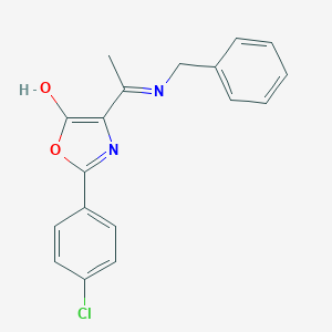 molecular formula C18H15ClN2O2 B429253 4-[1-(benzylamino)ethylidene]-2-(4-chlorophenyl)-1,3-oxazol-5(4H)-one 
