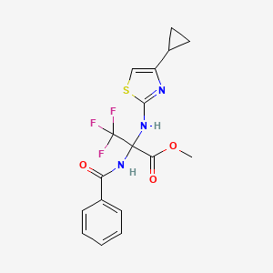molecular formula C17H16F3N3O3S B4292534 methyl N-benzoyl-2-[(4-cyclopropyl-1,3-thiazol-2-yl)amino]-3,3,3-trifluoroalaninate 