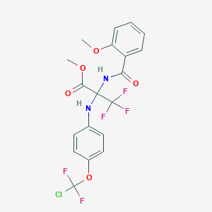 molecular formula C19H16ClF5N2O5 B4292552 methyl 2-({4-[chloro(difluoro)methoxy]phenyl}amino)-3,3,3-trifluoro-N-(2-methoxybenzoyl)alaninate 