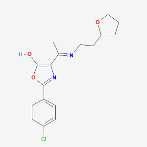 molecular formula C17H19ClN2O3 B429257 2-(4-chlorophenyl)-4-{1-[(2-tetrahydro-2-furanylethyl)amino]ethylidene}-1,3-oxazol-5(4H)-one 