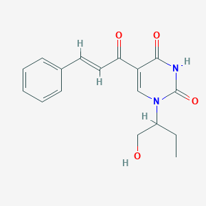 molecular formula C17H18N2O4 B429258 5-cinnamoyl-1-[1-(hydroxymethyl)propyl]-2,4(1H,3H)-pyrimidinedione 