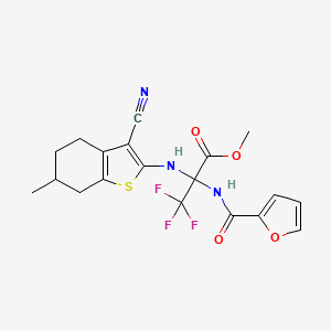 molecular formula C19H18F3N3O4S B4292606 methyl N-(3-cyano-6-methyl-4,5,6,7-tetrahydro-1-benzothien-2-yl)-3,3,3-trifluoro-2-(2-furoylamino)alaninate 