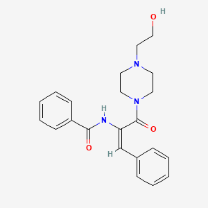 molecular formula C22H25N3O3 B4292644 N-(1-{[4-(2-hydroxyethyl)piperazin-1-yl]carbonyl}-2-phenylvinyl)benzamide 