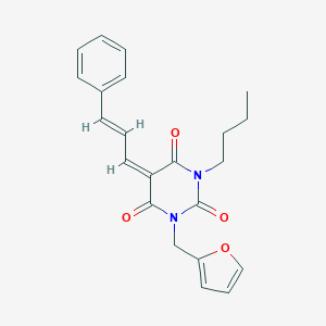 molecular formula C22H22N2O4 B429265 1-butyl-3-(2-furylmethyl)-5-(3-phenyl-2-propenylidene)-2,4,6(1H,3H,5H)-pyrimidinetrione 