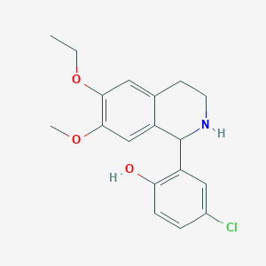 molecular formula C18H20ClNO3 B4292680 4-chloro-2-(6-ethoxy-7-methoxy-1,2,3,4-tetrahydroisoquinolin-1-yl)phenol 