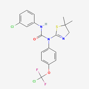 molecular formula C19H17Cl2F2N3O2S B4292703 N-{4-[chloro(difluoro)methoxy]phenyl}-N'-(3-chlorophenyl)-N-(5,5-dimethyl-4,5-dihydro-1,3-thiazol-2-yl)urea 