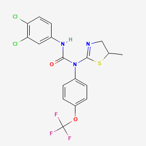 molecular formula C18H14Cl2F3N3O2S B4292728 N'-(3,4-dichlorophenyl)-N-(5-methyl-4,5-dihydro-1,3-thiazol-2-yl)-N-[4-(trifluoromethoxy)phenyl]urea 