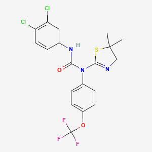 molecular formula C19H16Cl2F3N3O2S B4292729 N'-(3,4-dichlorophenyl)-N-(5,5-dimethyl-4,5-dihydro-1,3-thiazol-2-yl)-N-[4-(trifluoromethoxy)phenyl]urea 