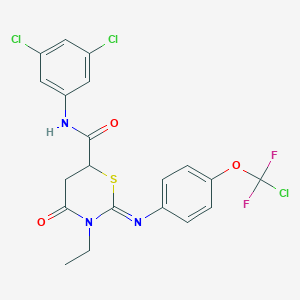 molecular formula C20H16Cl3F2N3O3S B4292730 2-({4-[chloro(difluoro)methoxy]phenyl}imino)-N-(3,5-dichlorophenyl)-3-ethyl-4-oxo-1,3-thiazinane-6-carboxamide 